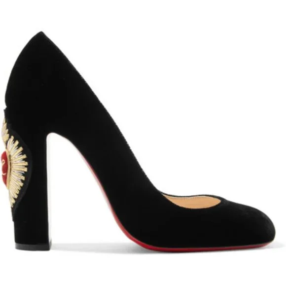 CHRISTIAN LOUBOUTIN CADRILLA CORAZON SIZE 37 WITH BOX! BLACK - Picture 3 of 10